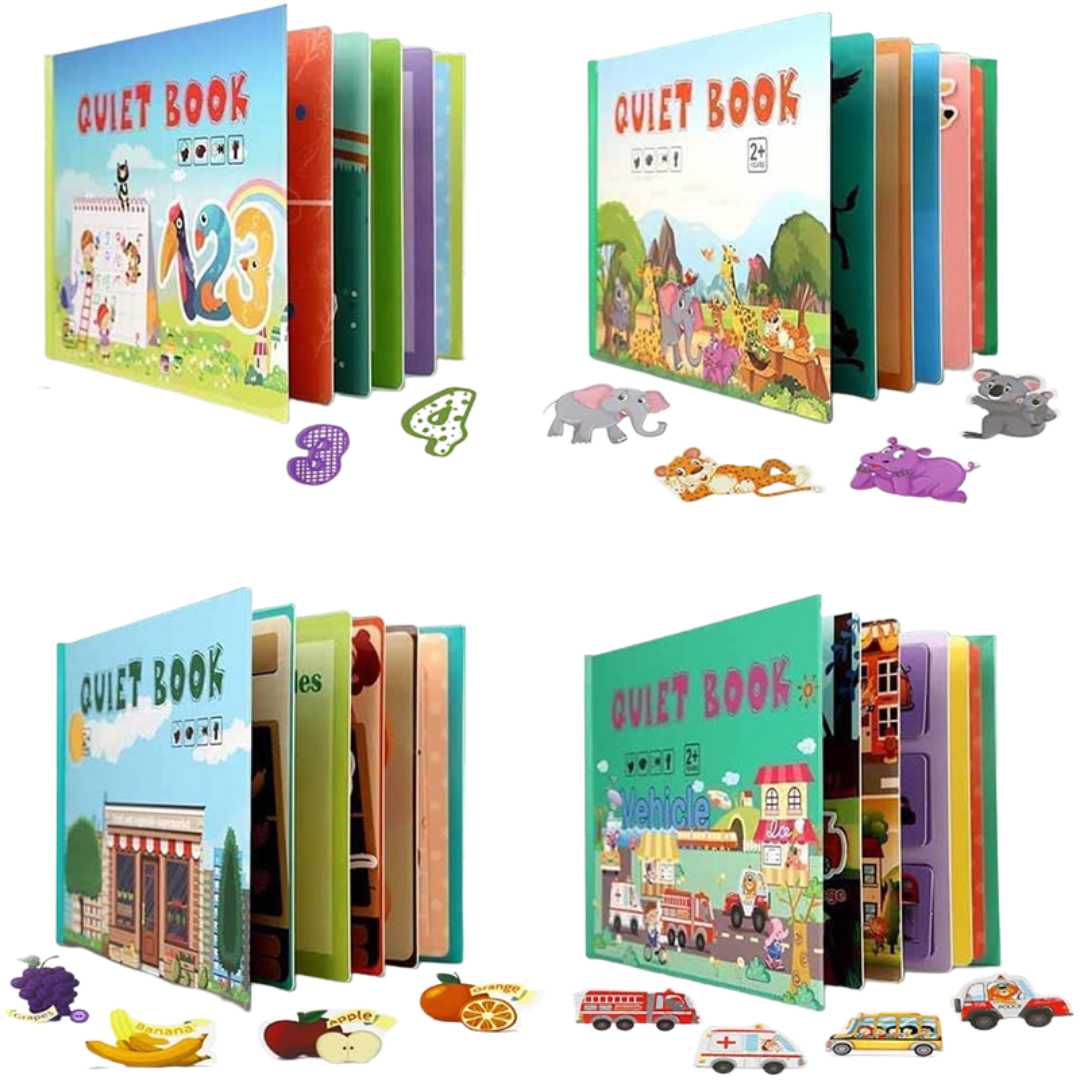Quiet Book- Libro Interactivo de Tapa Dura Estilo Montessori
