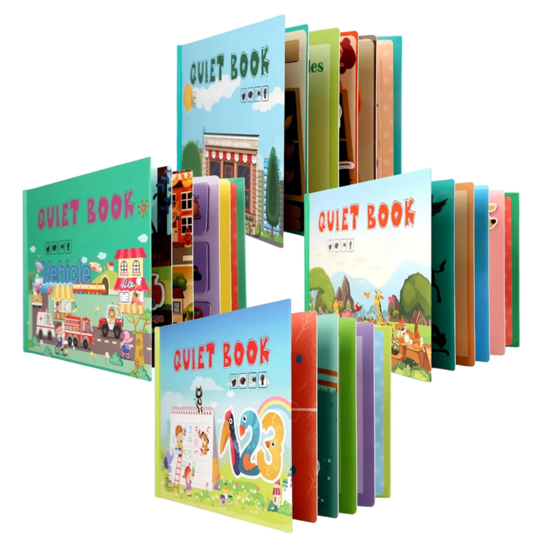 Quiet Book- Libro Interactivo de Tapa Dura Estilo Montessori
