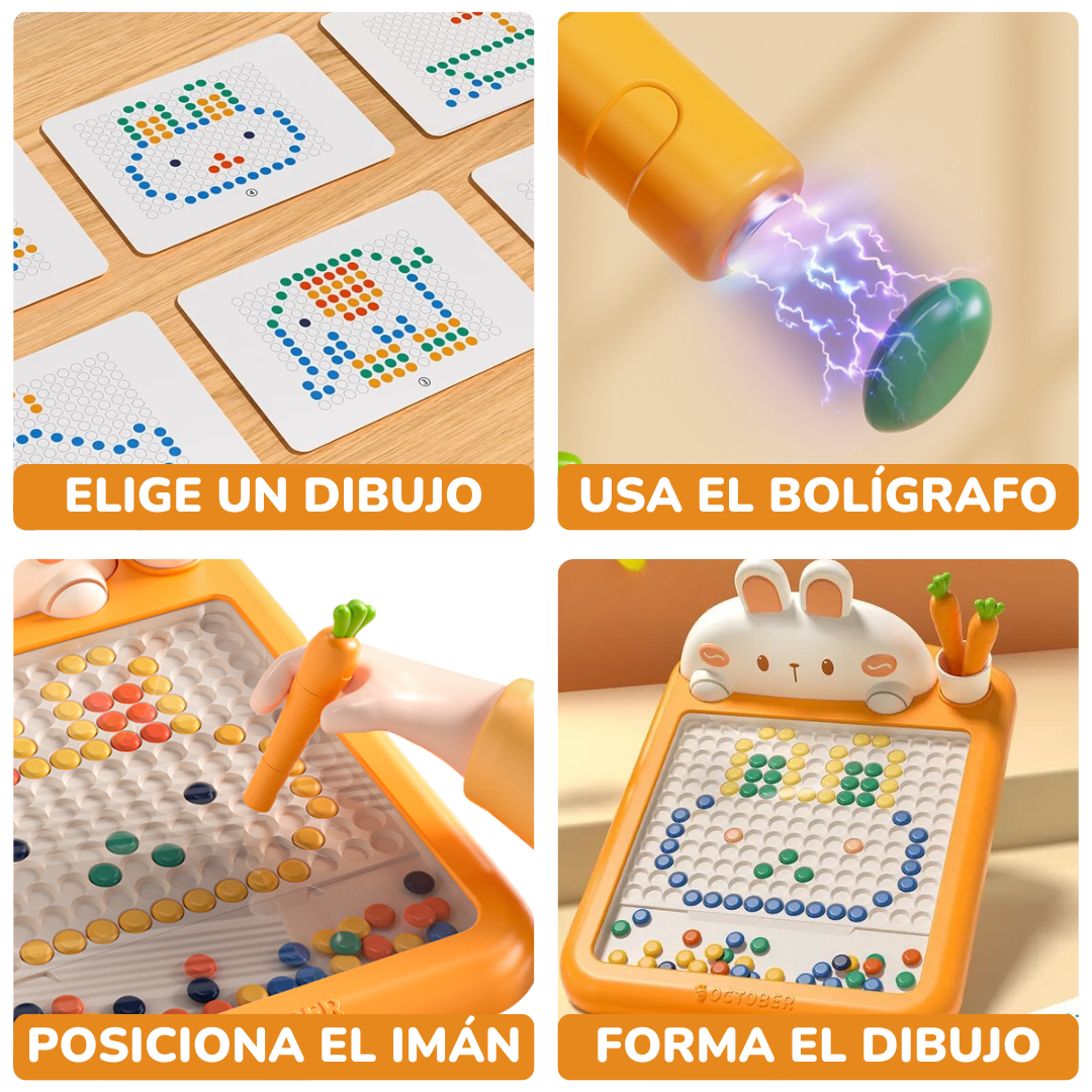 Prancheta Creativa con Pinos Magnéticos - Formas Infinitas y Aprendizaje