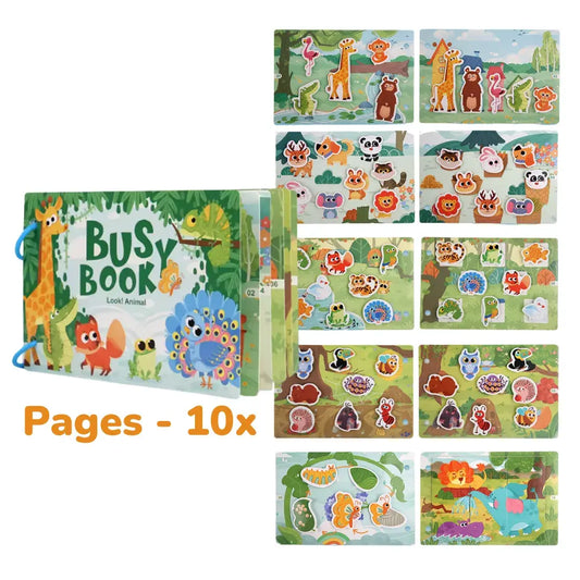Interactive Busy Book with Velcro - Forest Animals